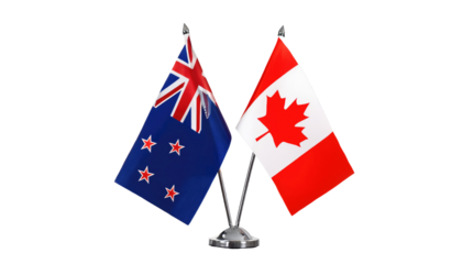 Canada and Australia: Miniature Flags Representing National Pride and Heritage