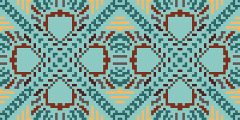 America Ethnic Tribal Patternfolk Embroidery, Aztec Geometric Ornament Print. Design for Carpet, Wallpaper, Clothing, Wrapping, Fabric