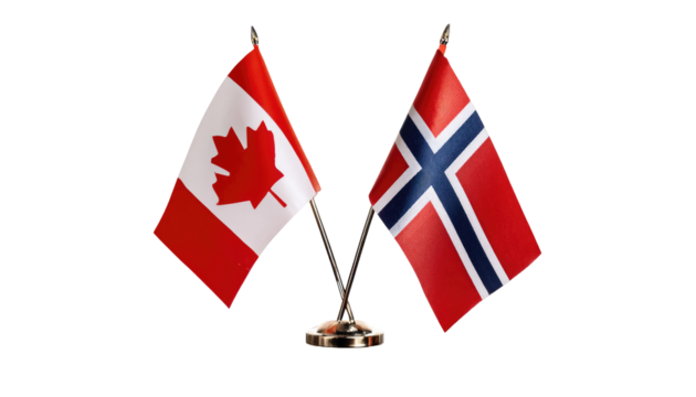 Miniature Flag Set: Canada and Norway for Collectors and Cultural Events