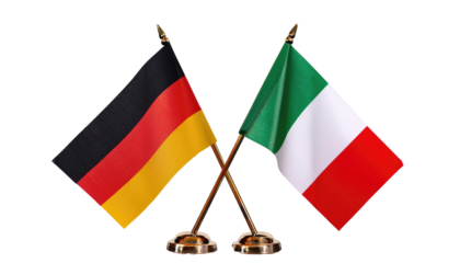 Miniature Flag Set: Germany and Italy for Collectors and Diplomatic Displays