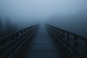 Obraz premium wooden bridge in fog