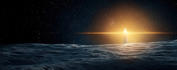 Ethereal Sunrise Over Celestial Surface