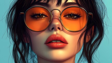 Fototapeta premium Illustration of an Animated Fashion Girl with Trendy Style and Confident Attitude
