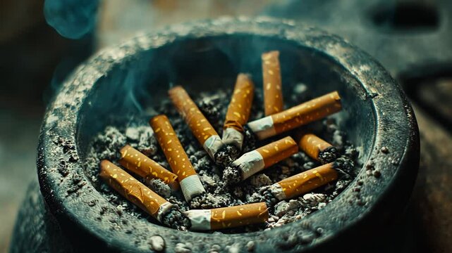 Extinct Cigarettes in Ashtray