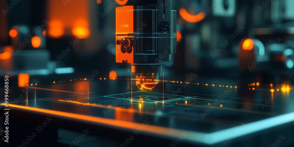 Aufkleber Macro shot of AR tracking sensors, capturing precise movements for seamless integration of the virtual and real-world elements.