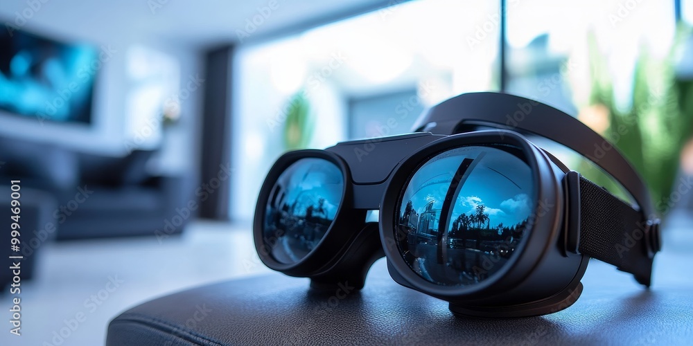 Leinwandbilder a hybrid vr/ar headset, using cutting-edge technology to enable both virtual and augmented reality e