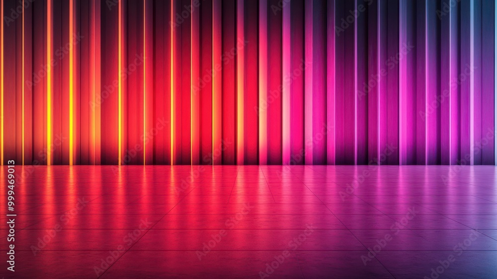 Poster a stunning gradient of colors illuminates a sleek, reflective surface, creating a captivating and vi