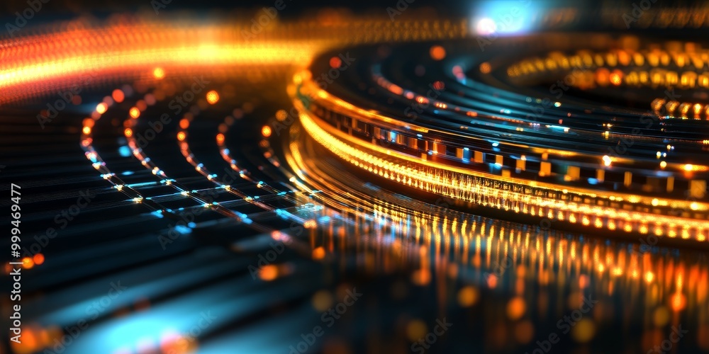 Aufkleber a quantum computer processing data, using AI algorithms to harness quantum power, representing a breakthrough in data science.