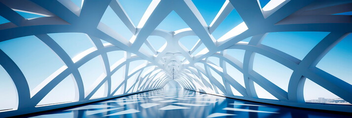 abstract architectural shadows cast by futuristic skylights, creating a visually intriguing and modern composition.