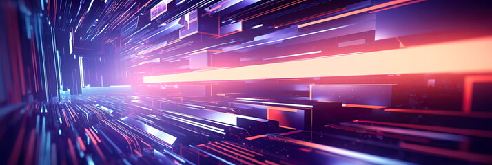 abstract geometric background with fluid shapes and holographic elements