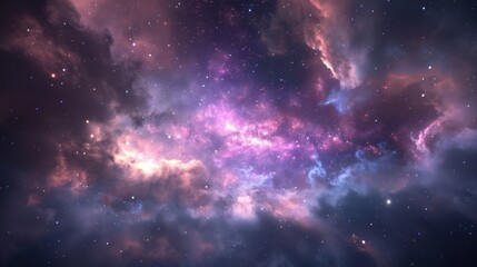 Equirectangular Nebula Sphere, a vibrant and immersive cosmic background showcasing a stunning nebula filled with stars, perfect for creating expansive space environments.