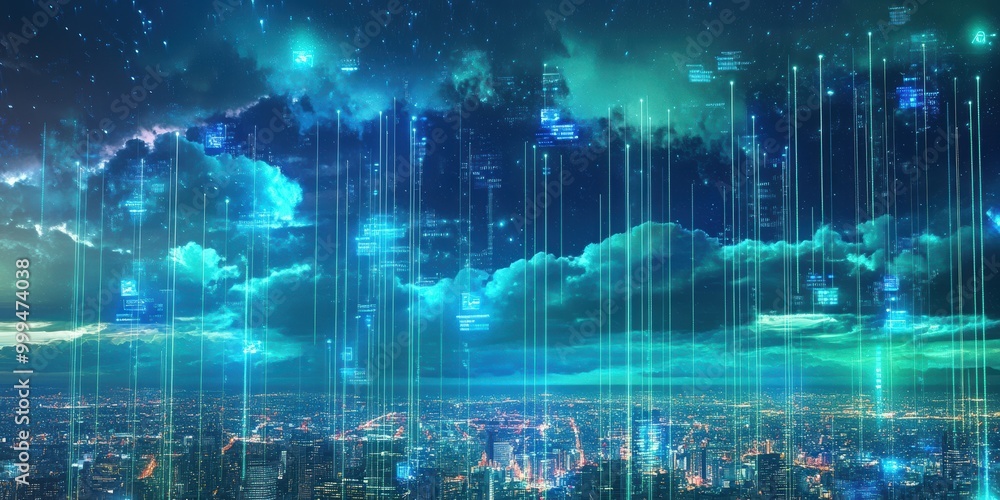 Poster Cloud Backup Process Visualization in High Resolution