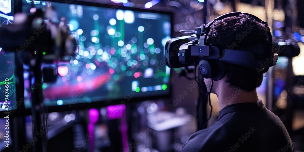 Leinwandbilder Detailed view of a VR motion tracking system, where multiple sensors detect user movements, enhancing immersion and realism in the virtual space.