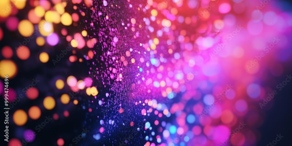 Fototapete Macro shot of the VR display screen, where individual pixels and vibrant colors are visible, representing high-resolution technology for crystal-clear immersion.