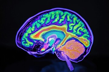 Colorful brain scan image highlighting neural activity