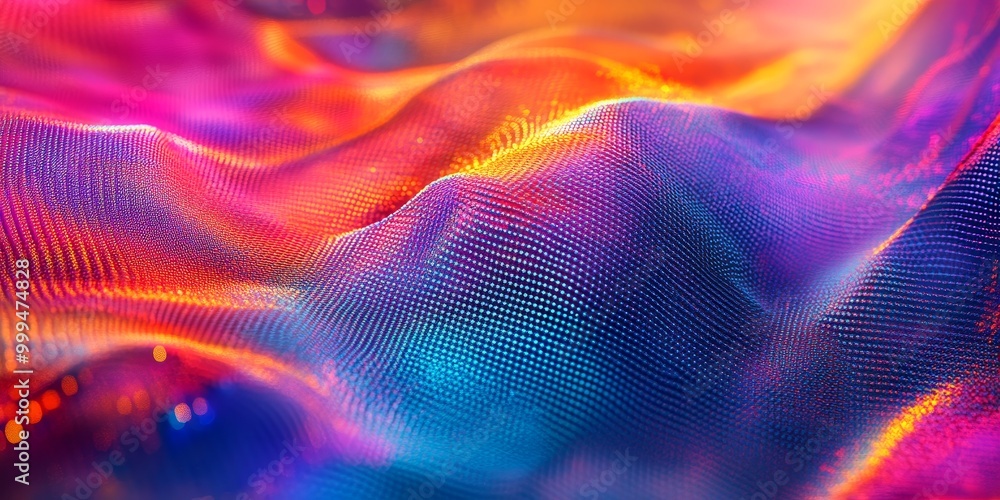 Aufkleber macro shot of the vr display screen, where individual pixels and vibrant colors are visible, represe