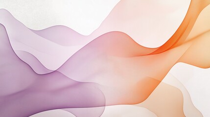 Fototapeta premium Abstract Flow: A mesmerizing abstract artwork featuring a dynamic blend of soft purple and orange hues, creating a sense of ethereal movement and fluidity. The delicate.