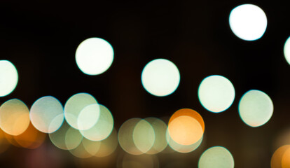 Bokeh background light sparkle blur abstract circle glow effect pattern backdrop, festive merry christmas and happy new year night in city, luxury card party travel, light bright magic xmas. 