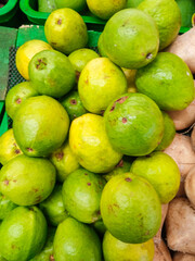 pile of fresh guava in the supermarket
