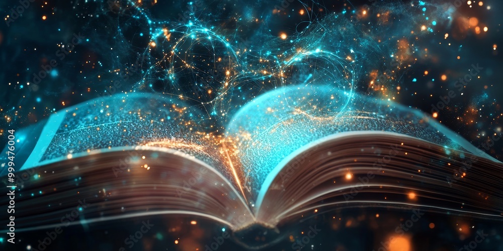 Poster an open scientific journal with annotations and bookmarks, representing active engagement with the r