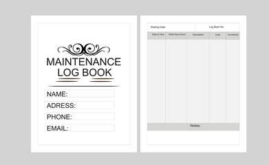 maintenance log book format