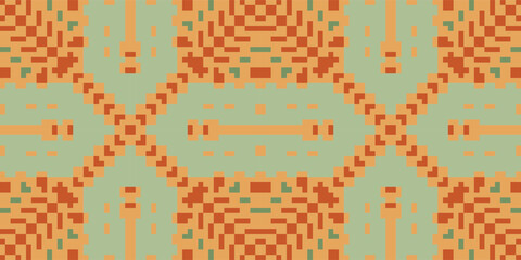 Ethnic Style Ikat Pattern Originfolk Embroidery, Aztec Geometric Ornament Print. Design for Carpet, Wallpaper, Clothing, Wrapping, Fabric