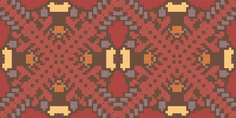 Obraz premium America Islamic Geometric Patternfolk Embroidery, Aztec Geometric Ornament Print. Design for Carpet, Wallpaper, Clothing, Wrapping, Fabric