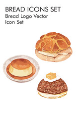 Bread logo vector icon set