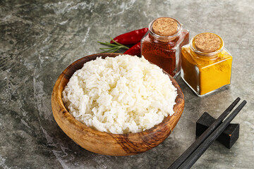 Steamed Basmati rice in the bowl