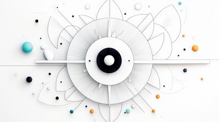 Minimalist mandala illustration featuring simple lines and geometric shapes, providing a meditative coloring experience.