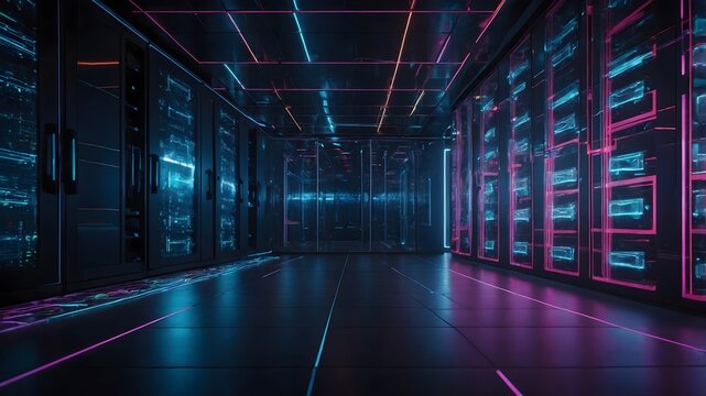 Cloud-Computing neu erleuchtet: Neonlichter im Zentrum