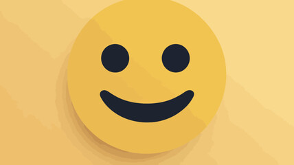Joyful Smiling Face Emoticon on Yellow Background Flat Vector Design for Emojilicious, Happy Expression Concept Graphic Resource