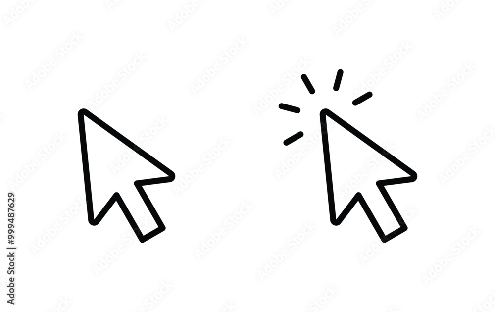 Poster cursor click icon, cursur click sign vector