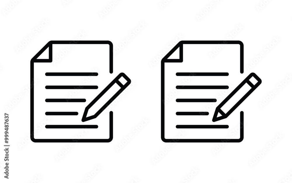 Poster document write icon vector, document sign vector