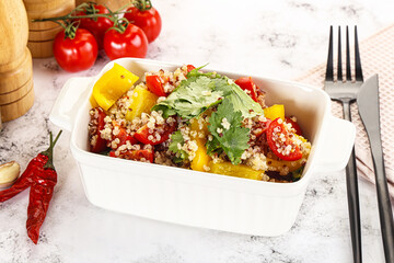 Dietary vegetarian quinoa with vegetables