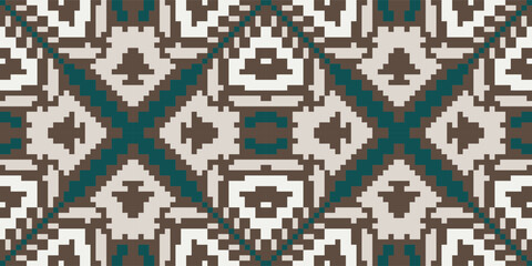 Vintage Arabic Pattern Designfolk Embroidery, Aztec Geometric Ornament Print. Design for Carpet, Wallpaper, Clothing, Wrapping, Fabric