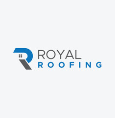 R roofing logo and icon design