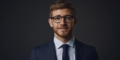 Corporate individual portrait of a business professional wearing a suit and tie with a neutral backdrop and studio lighting, highlighting confidence and professionalism.