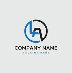 LA monogram and letter icon design with vector template