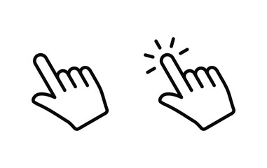 Hand cursor click icon vector. Hand pointer click icon vector