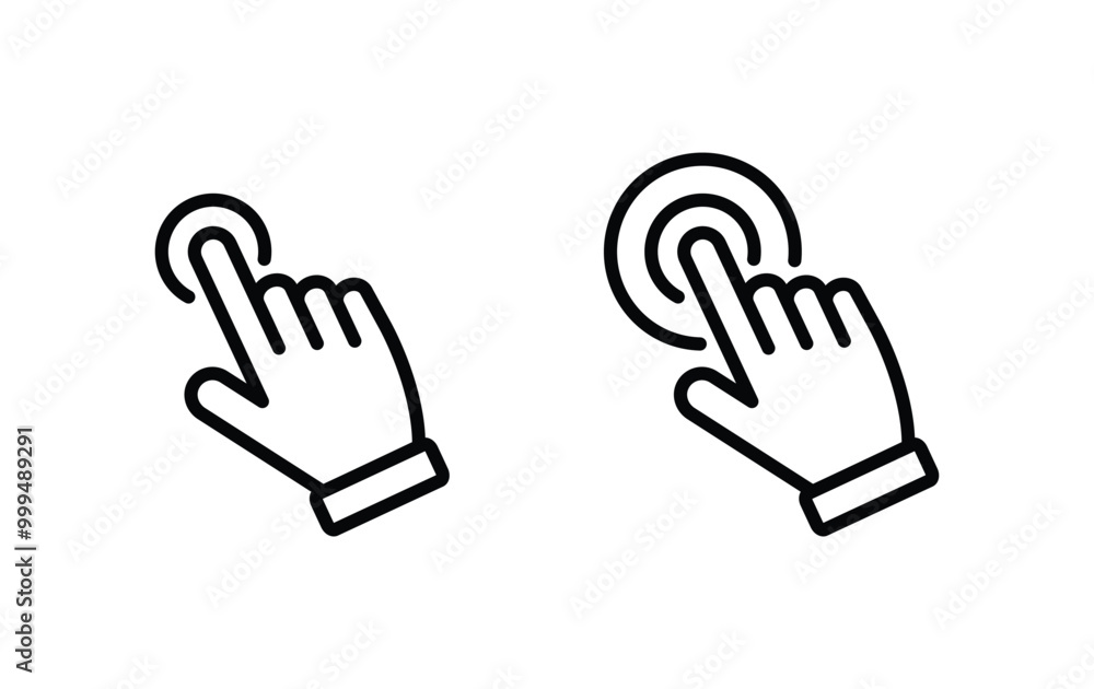 Poster hand cursor click icon vector. hand pointer click icon vector