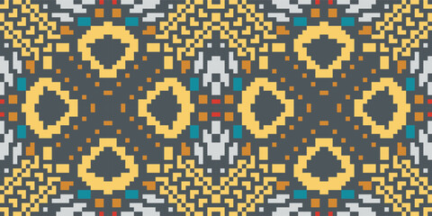 Printing Industry Ikatee Patternfolk Embroidery, Aztec Geometric Ornament Print. Design for Carpet, Wallpaper, Clothing, Wrapping, Fabric