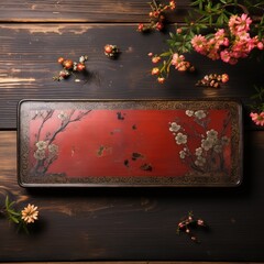 Beautiful Antique Wooden Plaque Featuring Ancient Chinese Calligraphy and Symbols