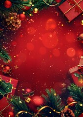 Merry Christmas! Celebrate the holiday season with this festive frame featuring a beautiful green fir tree adorned with sparkling ornaments and a bright star