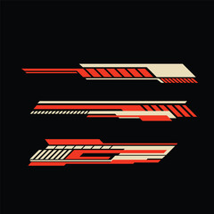 car body strip line car sticker design vector