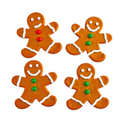 Gingerbread Men Quartet: A cheerful quartet of gingerbread men, each with their own unique button details,  perfectly capture the essence of holiday cheer.