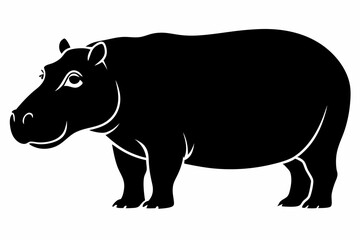 

Hippopotamus silhouette, Hippo icon vector, Hippopotamus roaring. vector illustration
