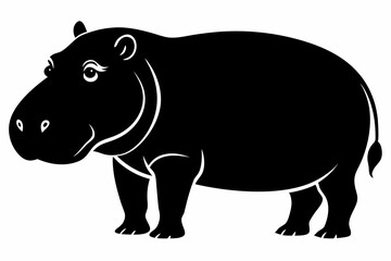 

Hippopotamus silhouette, Hippo icon vector, Hippopotamus roaring. vector illustration

