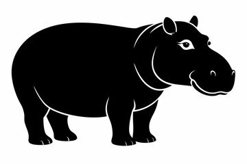 

Hippopotamus silhouette, Hippo icon vector, Hippopotamus roaring. vector illustration

