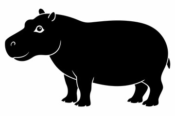 

Hippopotamus silhouette, Hippo icon vector, Hippopotamus roaring. vector illustration

